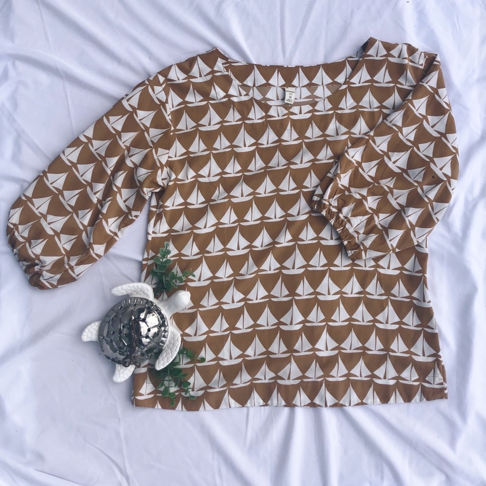 Tan sail boat blouse